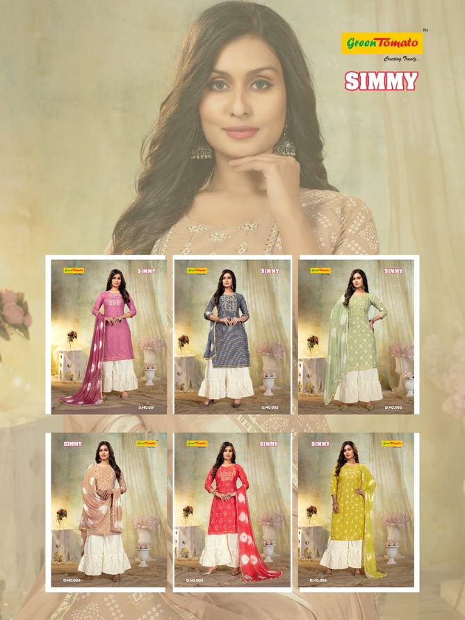 Green Tomato Simmy Ethnic Wear Wholesale Cotton Readymade Salwar Suits Catalog
